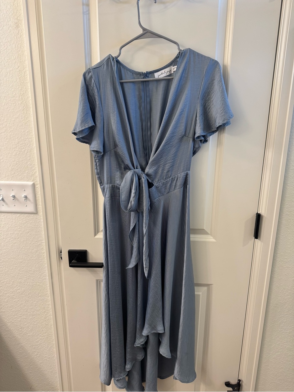 Petal & Pup Slate Blue Midi Wrap Dress